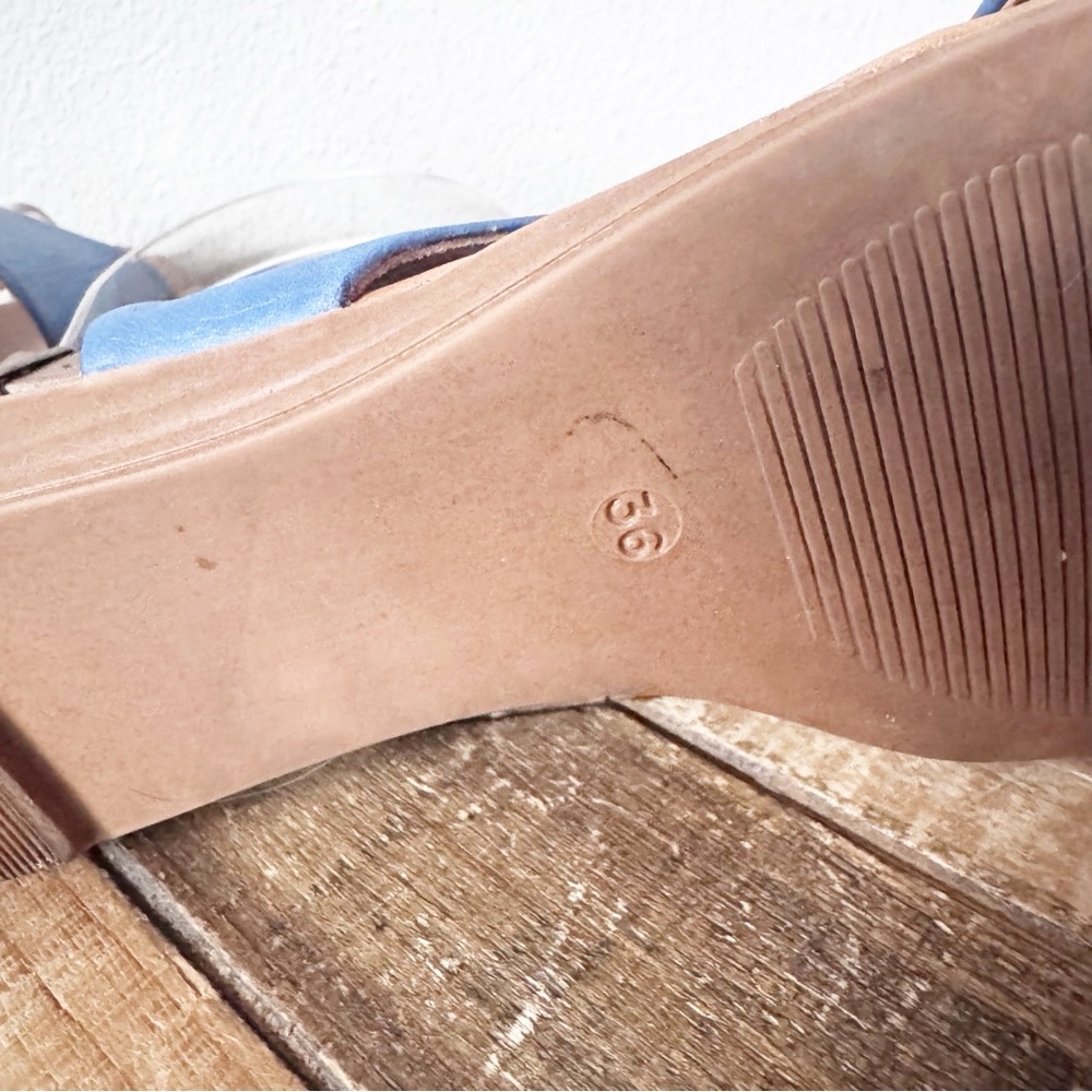 Miz Mooz Blue and Brown Leather Women's Sandals - Picture 8 of 12